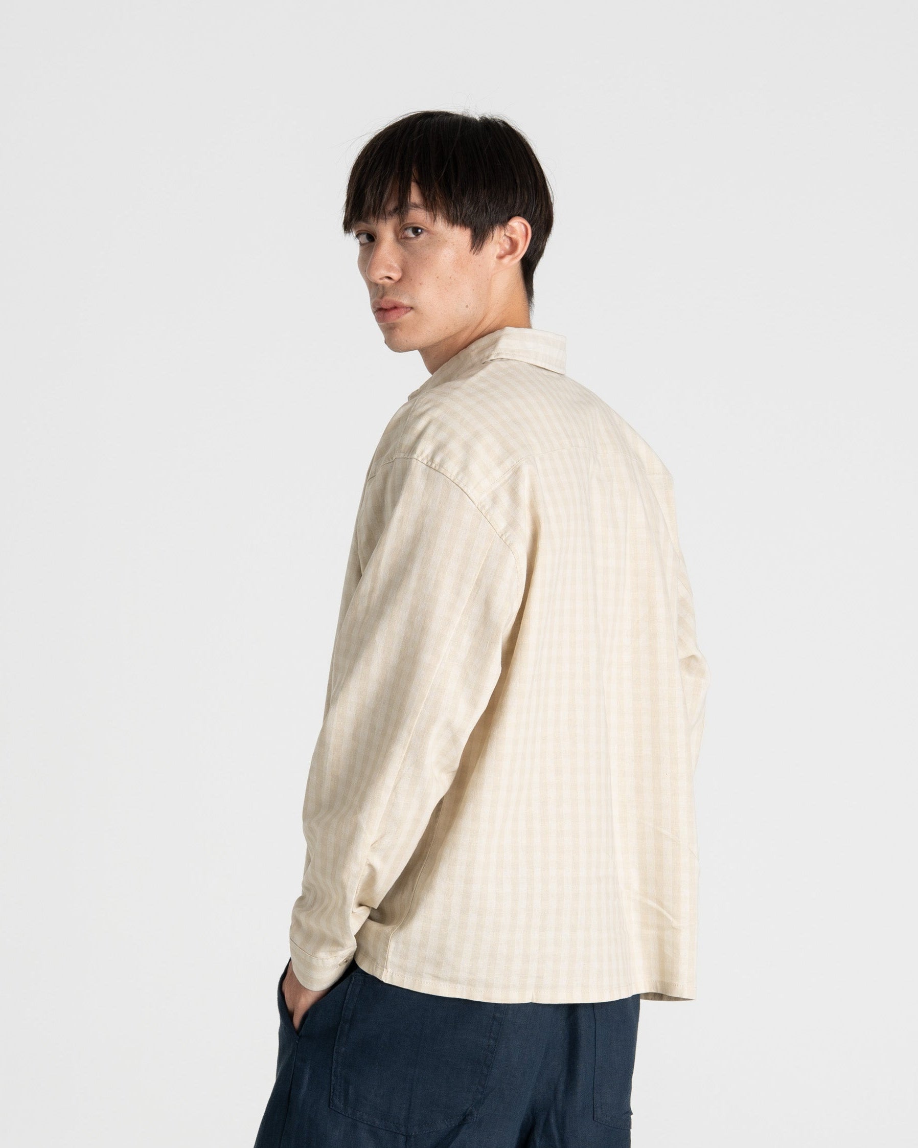 Checked Shirt Beige